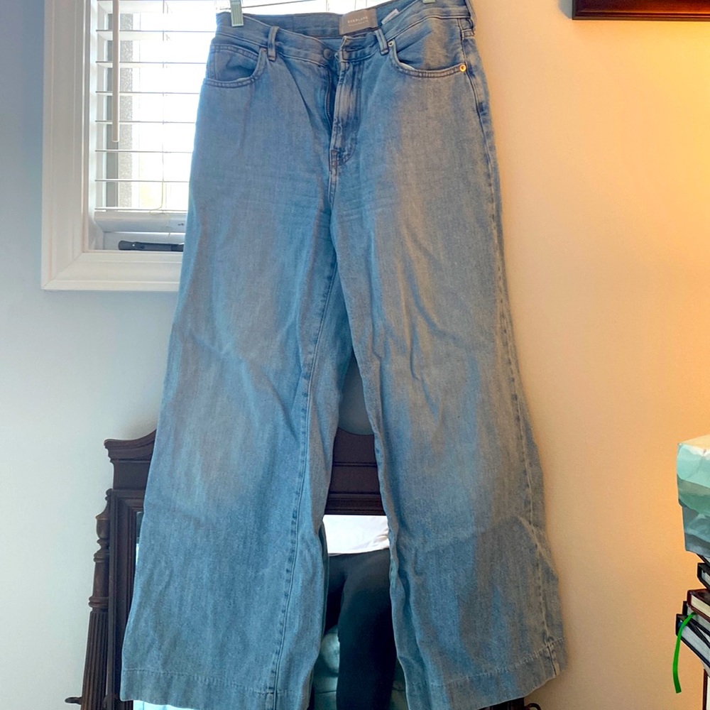 100% cotton Everlane wide leg summer jeans size 27